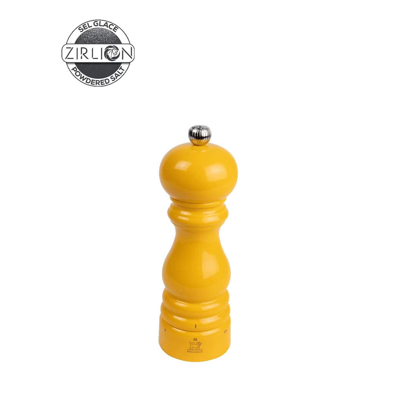 Dřevěný mlýnek ParisRama na sůl u’Select Zirlion, 18 cm, šafránově žlutá
