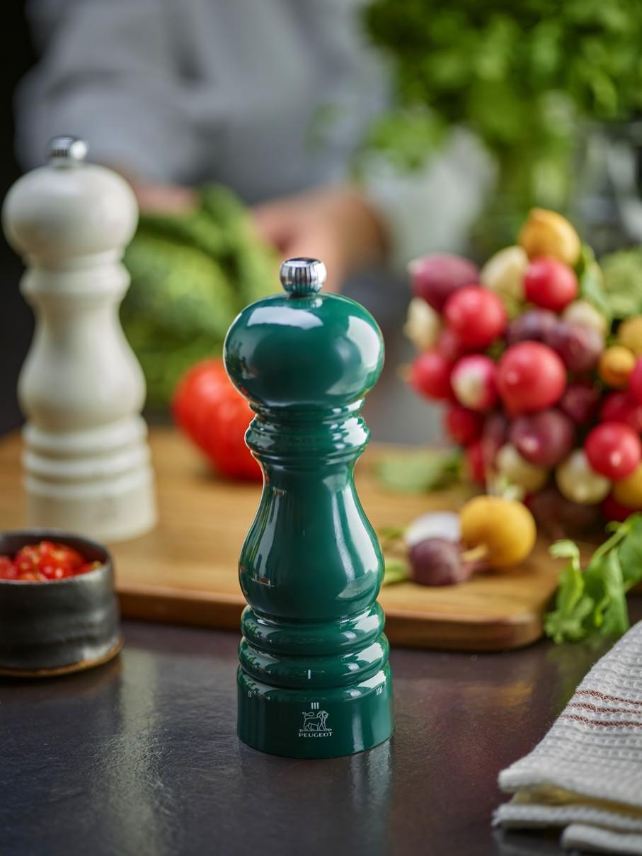 Dřevěný mlýnek ParisRama na sůl u’Select Zirlion, 18 cm, perleťově šedá