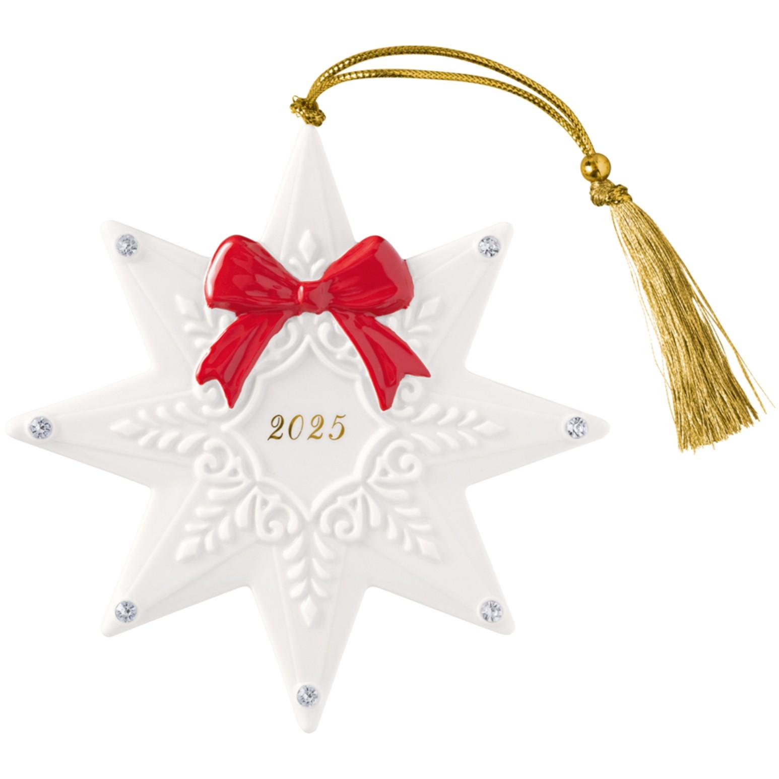 Závěsná porcelánová ozdoba Christmas Classics 2025, Hvězda, 11,5 cm