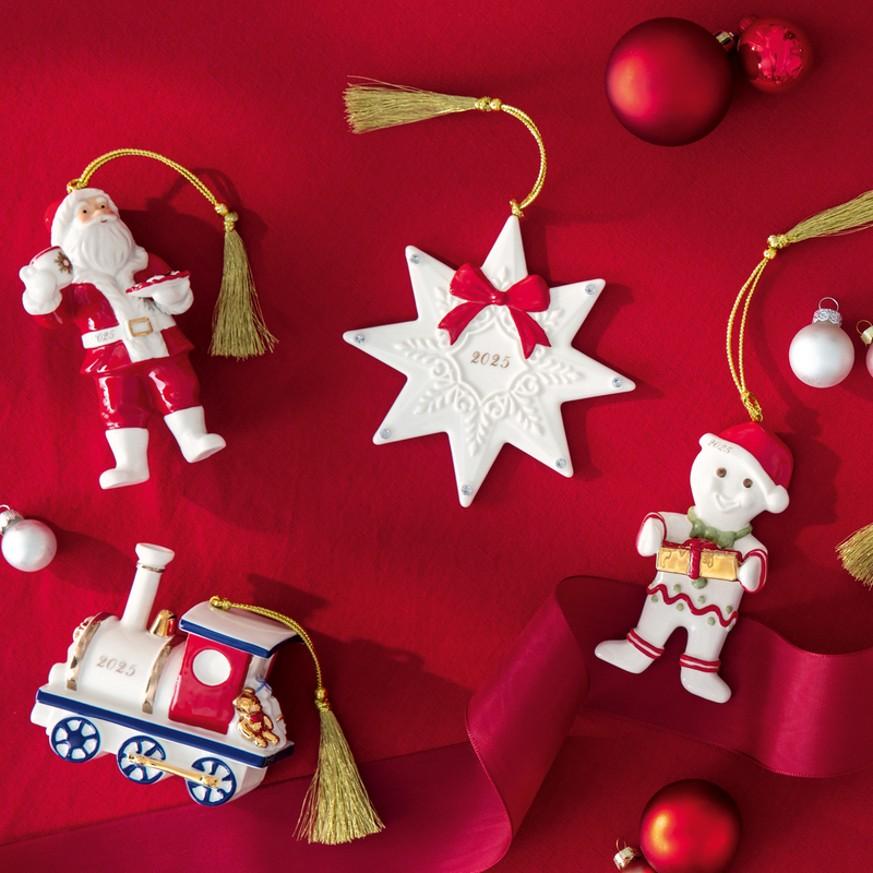 Závěsná porcelánová ozdoba Christmas Classics 2025, Hvězda, 11,5 cm