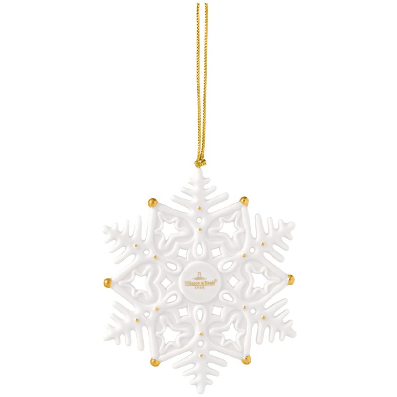 Závěsná porcelánová ozdoba Christmas Classics 2025, Sněhová vločka, 10,5 cm