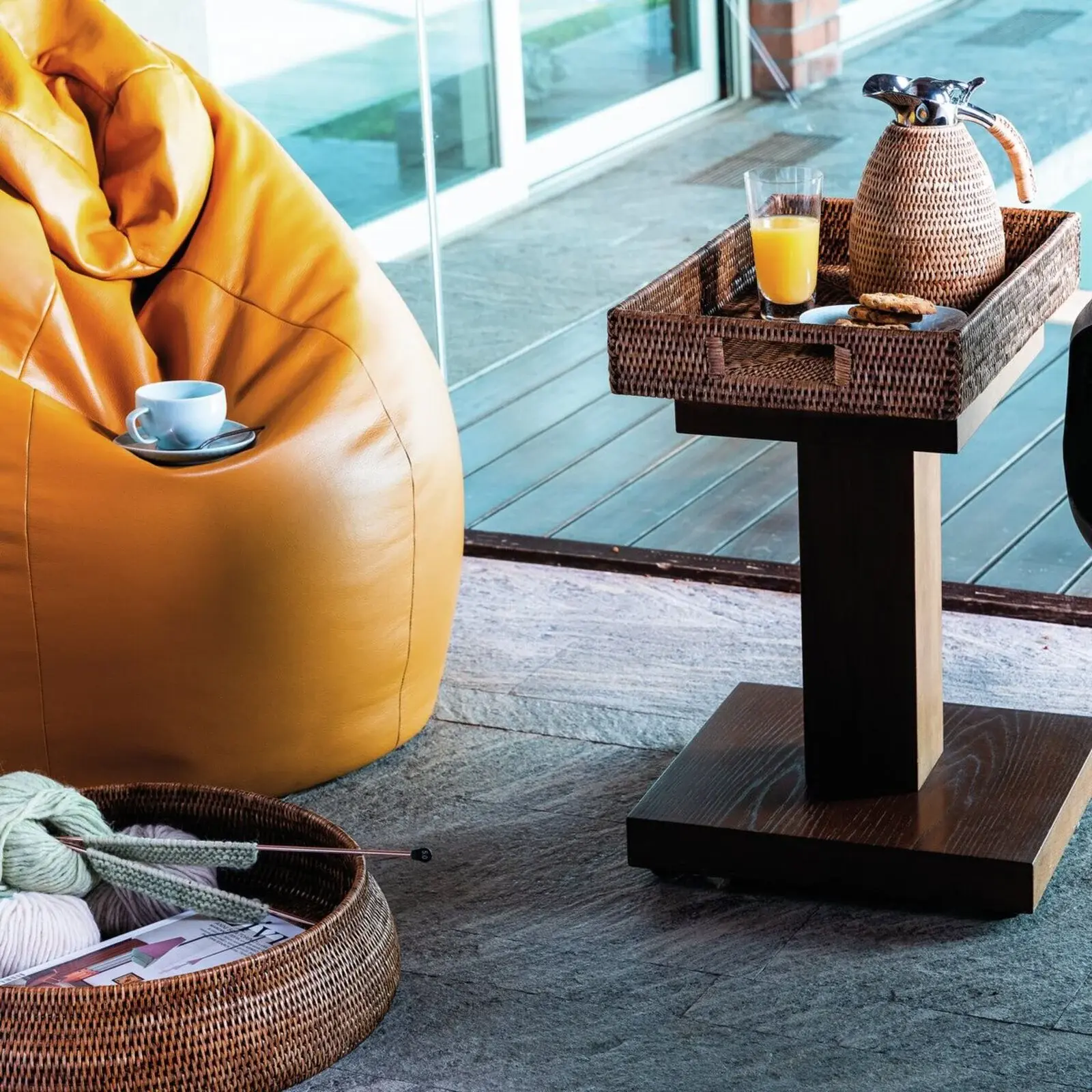 Ratanová mísa, kolekce Radici, Ø 51,5 cm, medově hnědá