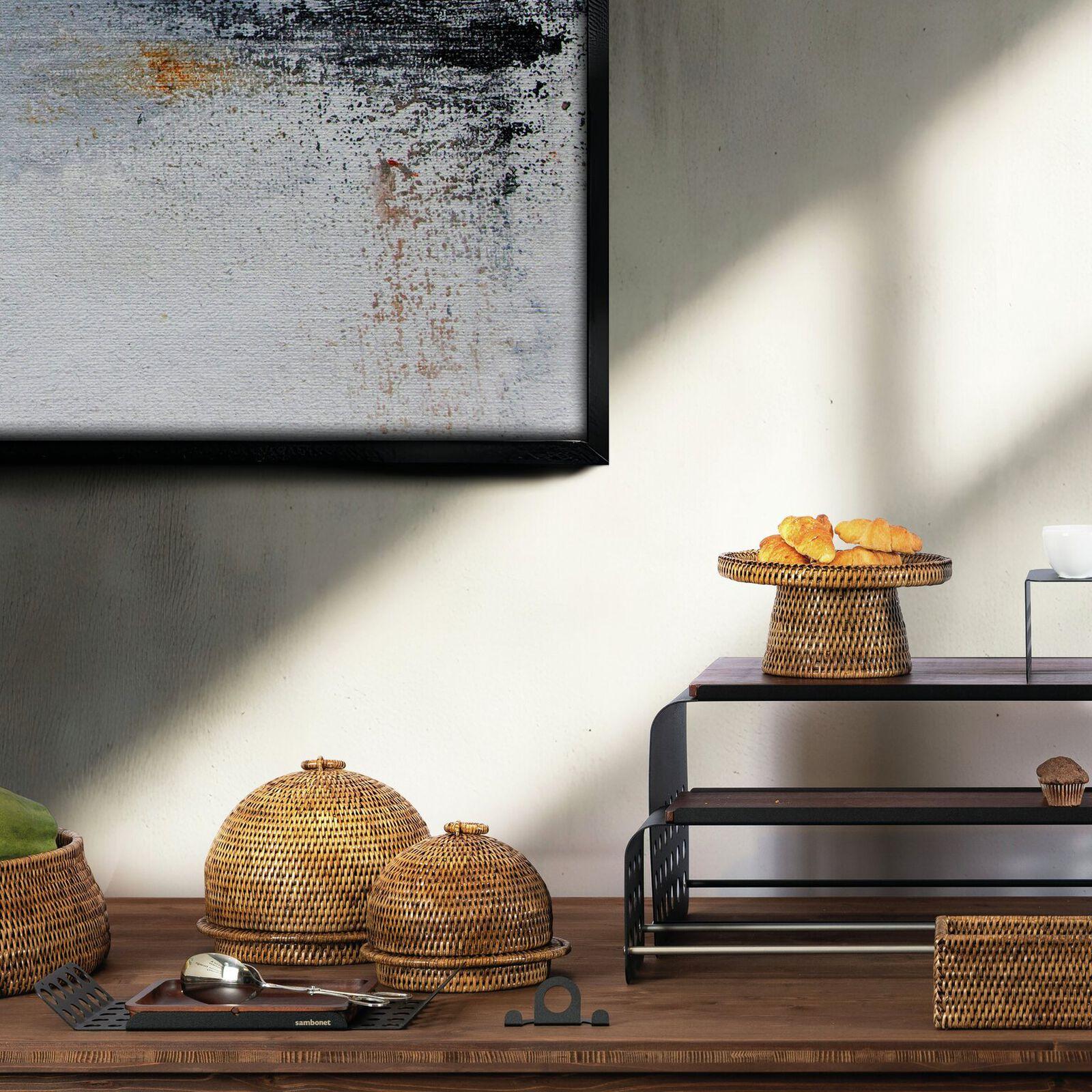 Ratanový podnos na koláč, kolekce Radici, Ø 24,5 cm, medově hnědá