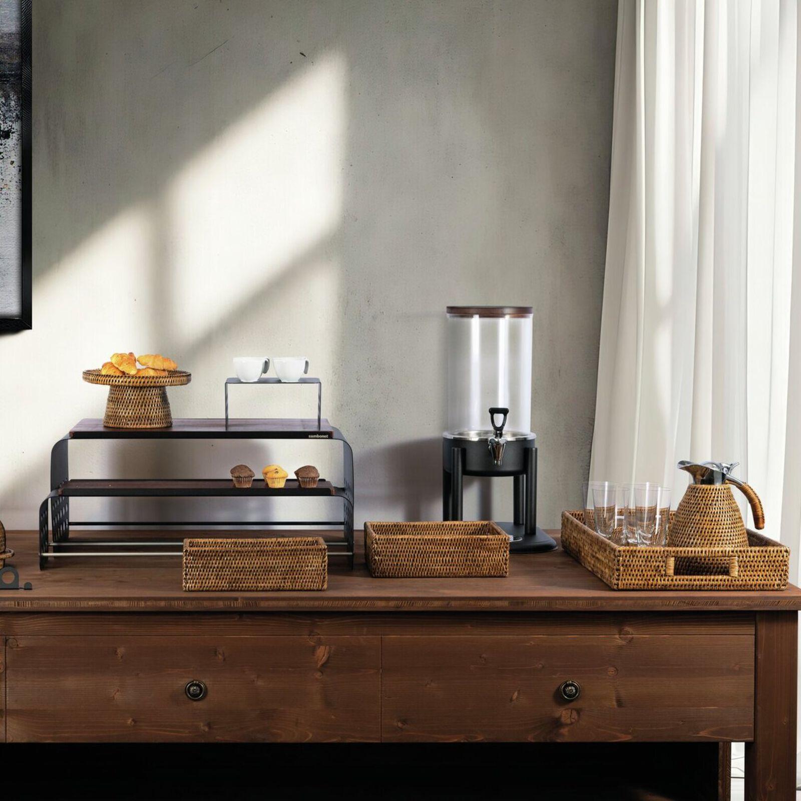 Ratanový obdélníkový koš, kolekce Radici, 26,5 x 12 cm, medově hnědá