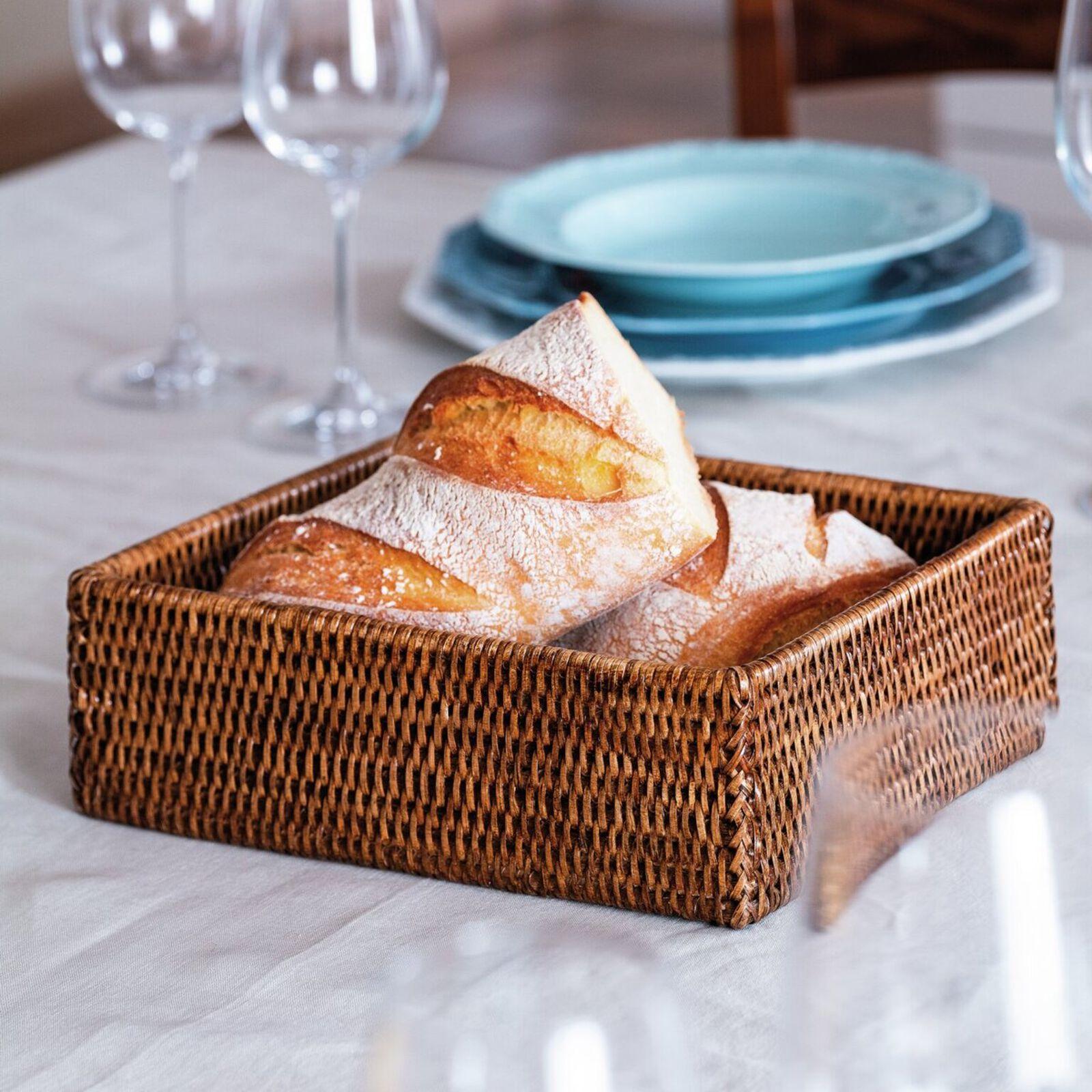 Ratanový obdélníkový koš, kolekce Radici, 26,5 x 20,5 cm, medově hnědá