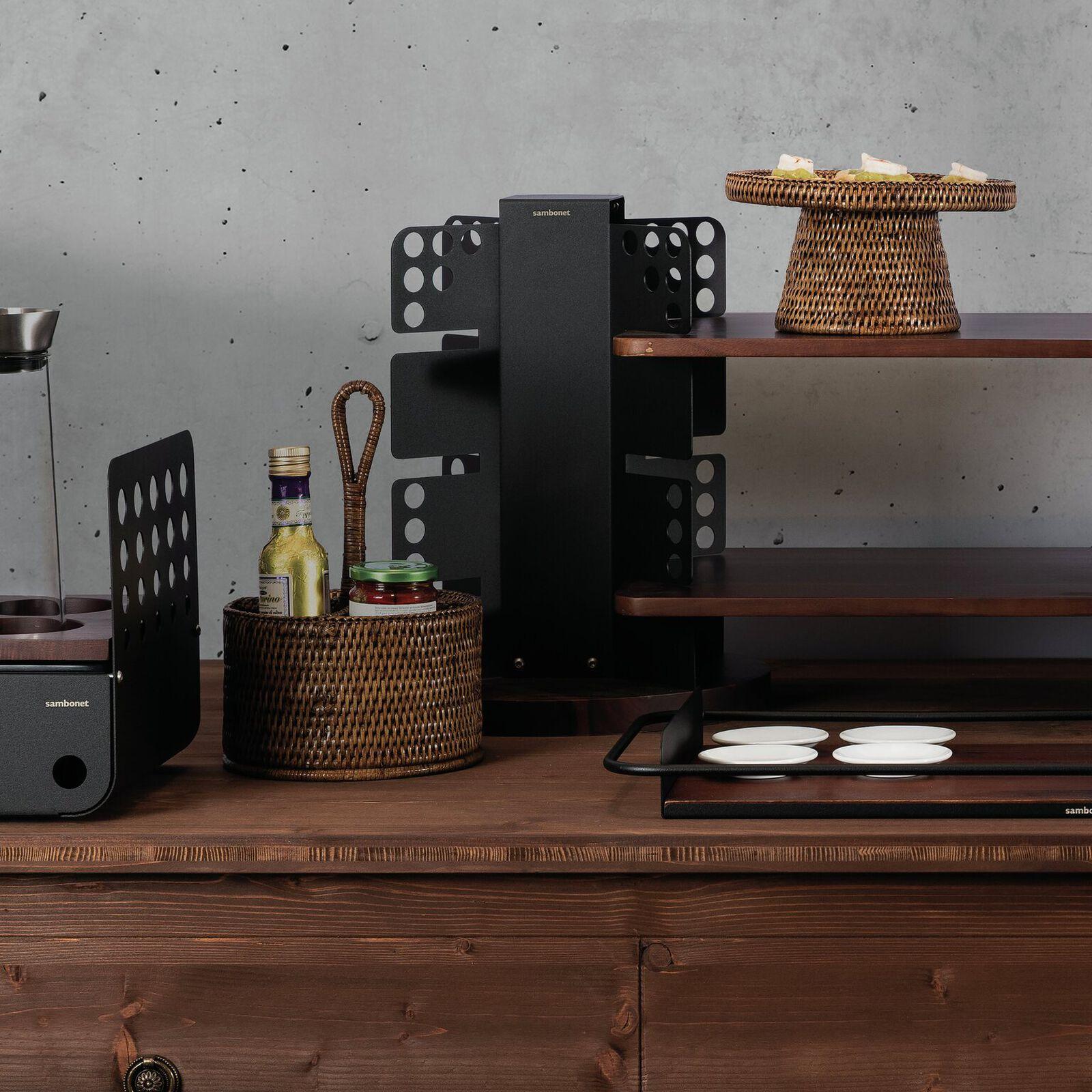 Stojan na příbory, kolekce Radici, Ø 20 cm, výška 13 cm, medově hnědá