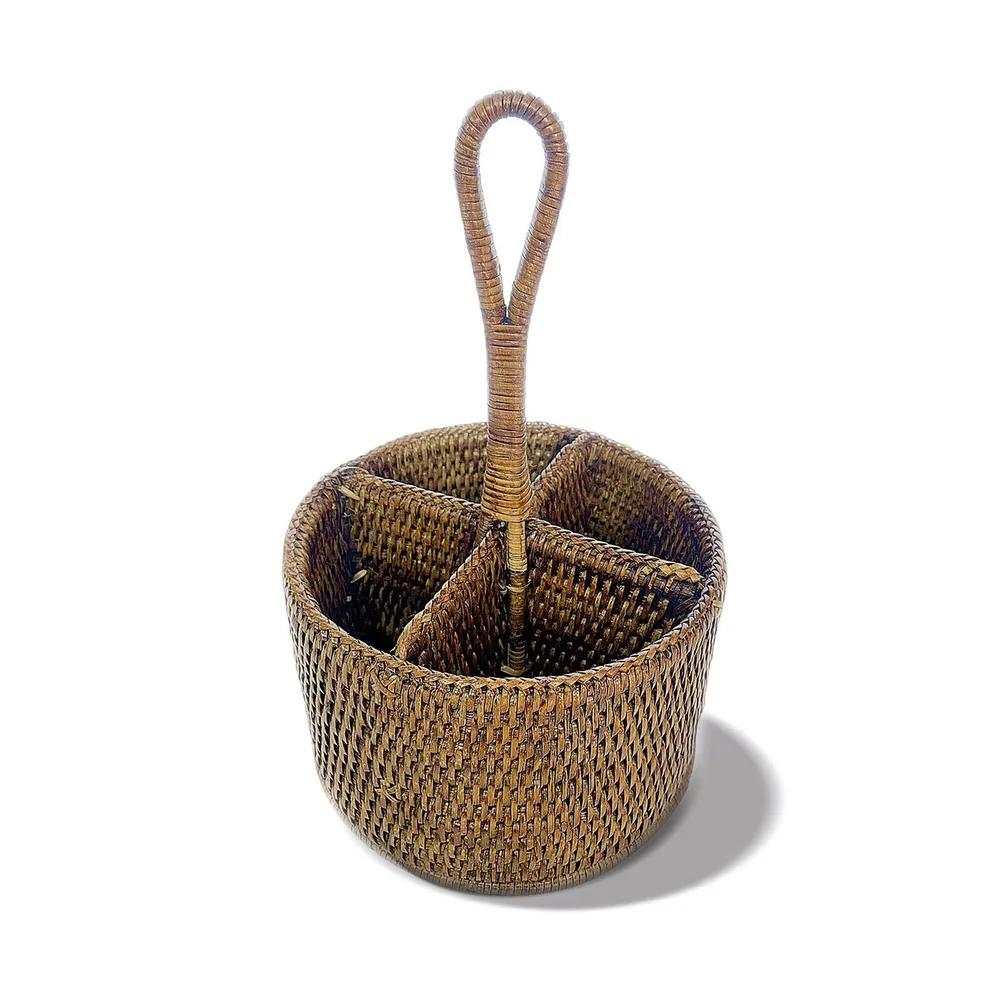 Stojan na příbory, kolekce Radici, Ø 20 cm, výška 13 cm, medově hnědá