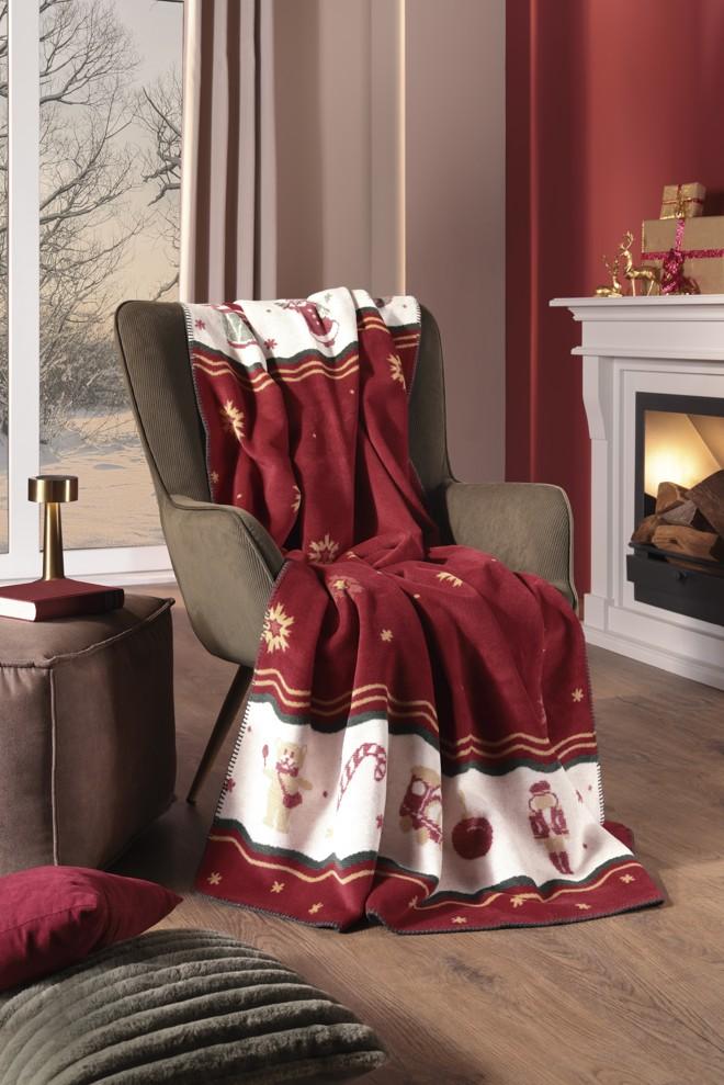 Vánoční pléd Toy’s Delight Ruby, 150 × 200 cm