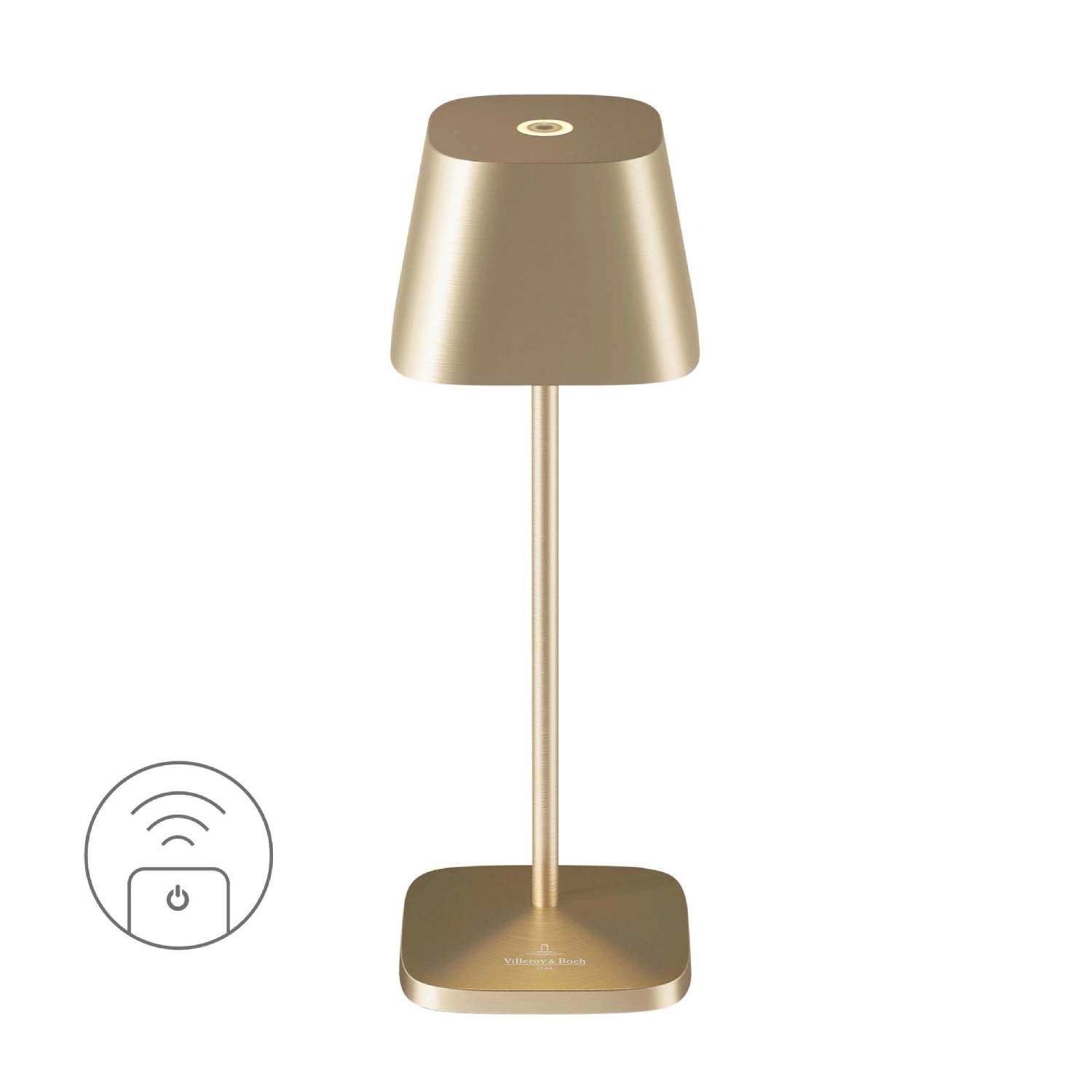 Nabíjecí LED lampička do exteriéru / interiéru Neapel Micro, 20 cm, brushed gold