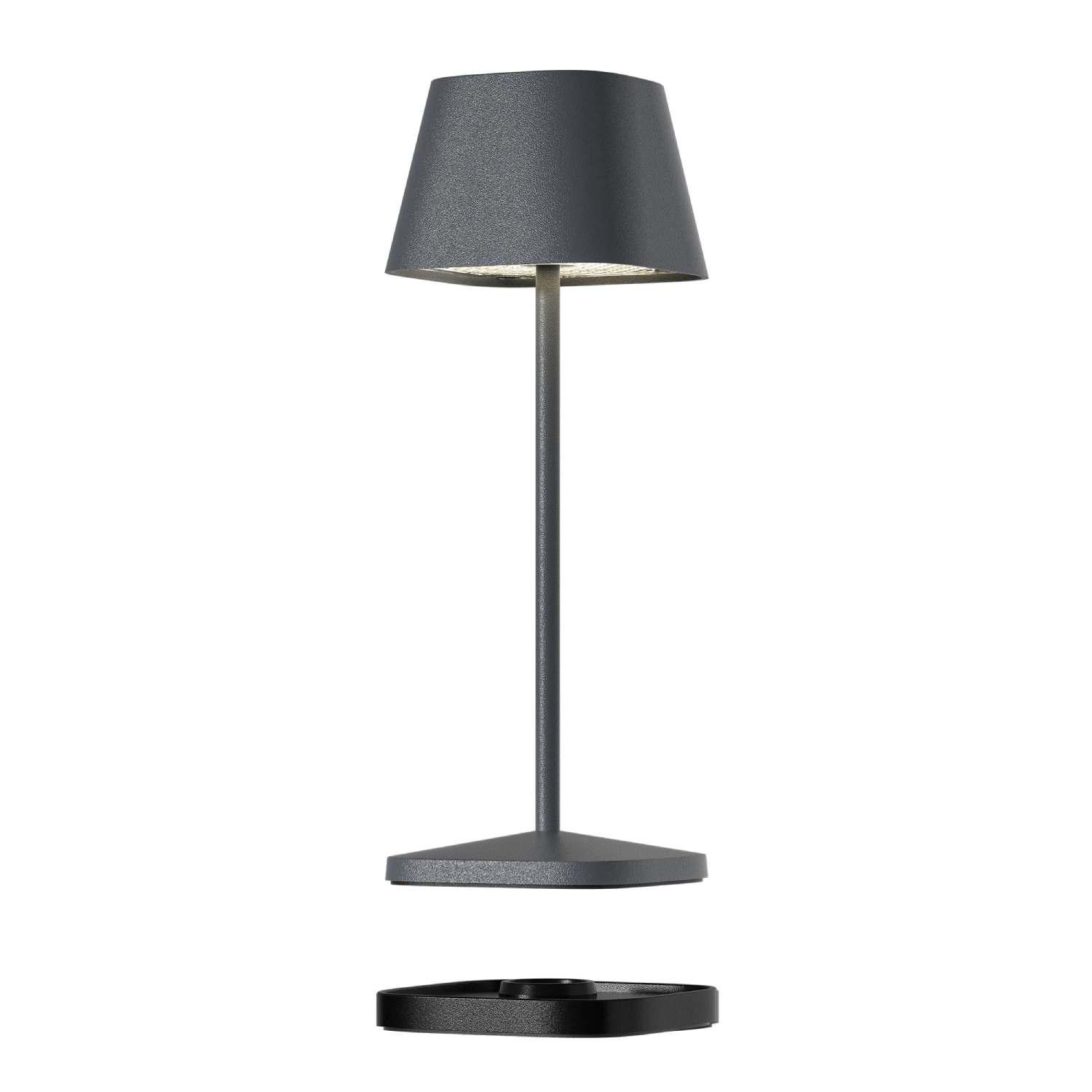 Nabíjecí LED lampička do exteriéru / interiéru Neapel Micro, 20 cm, anthracite