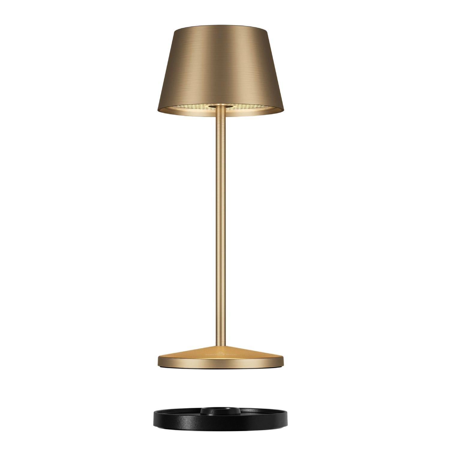 Nabíjecí LED lampička do exteriéru / interiéru Seoul Micro, 20 cm, brushed gold
