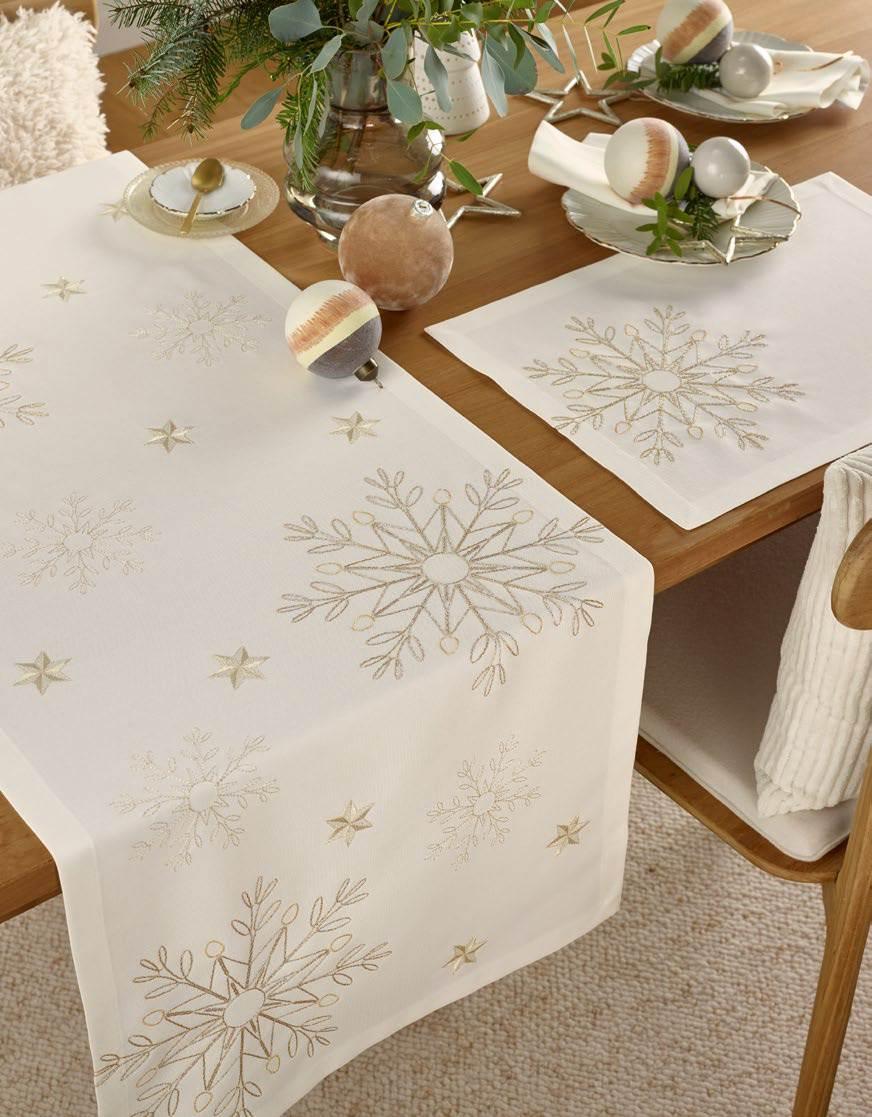 Běhoun na stůl Emerald, 50 x 150 cm, ecru