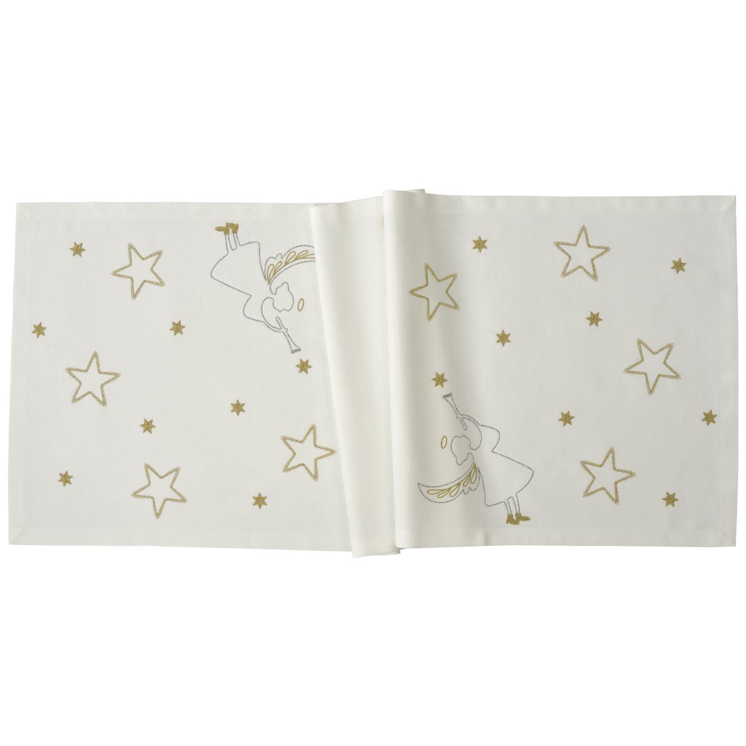 Běhoun na stůl Stardust, 50 × 150 cm, ecru