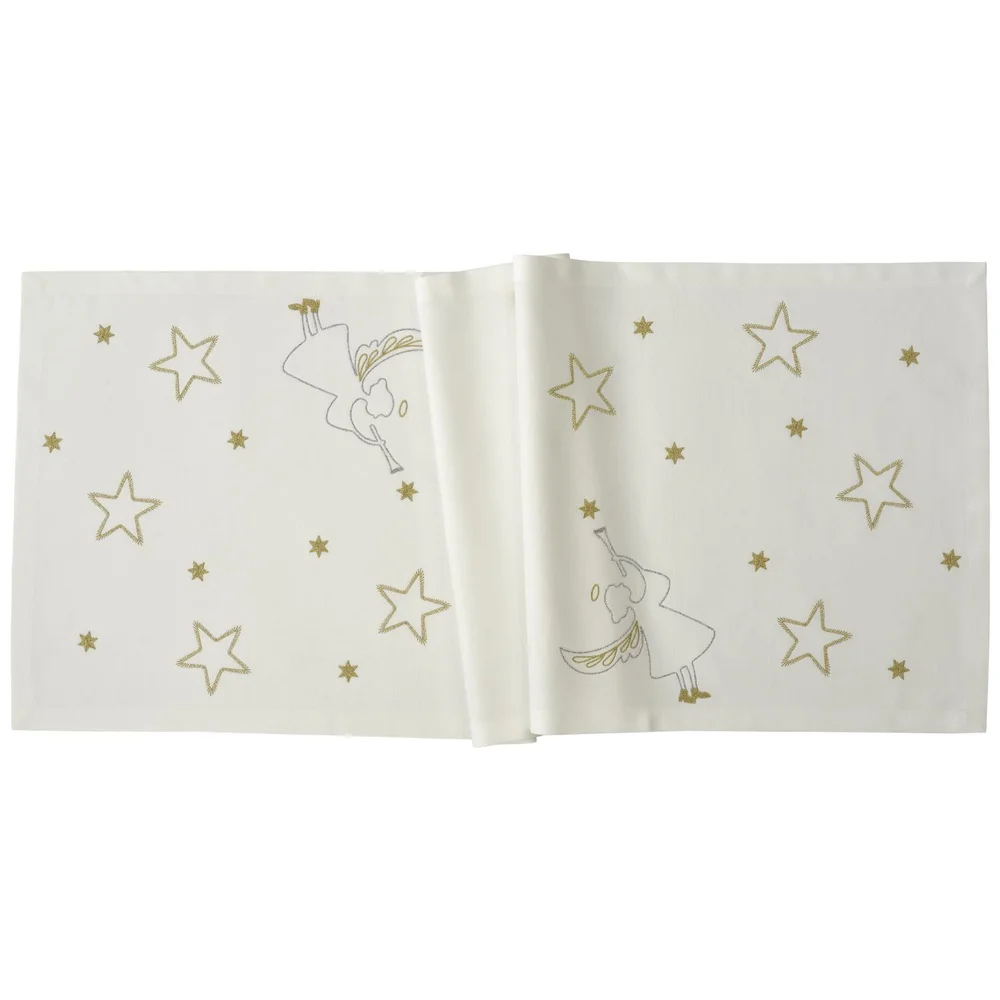 Běhoun na stůl Stardust, 50 × 150 cm, ecru