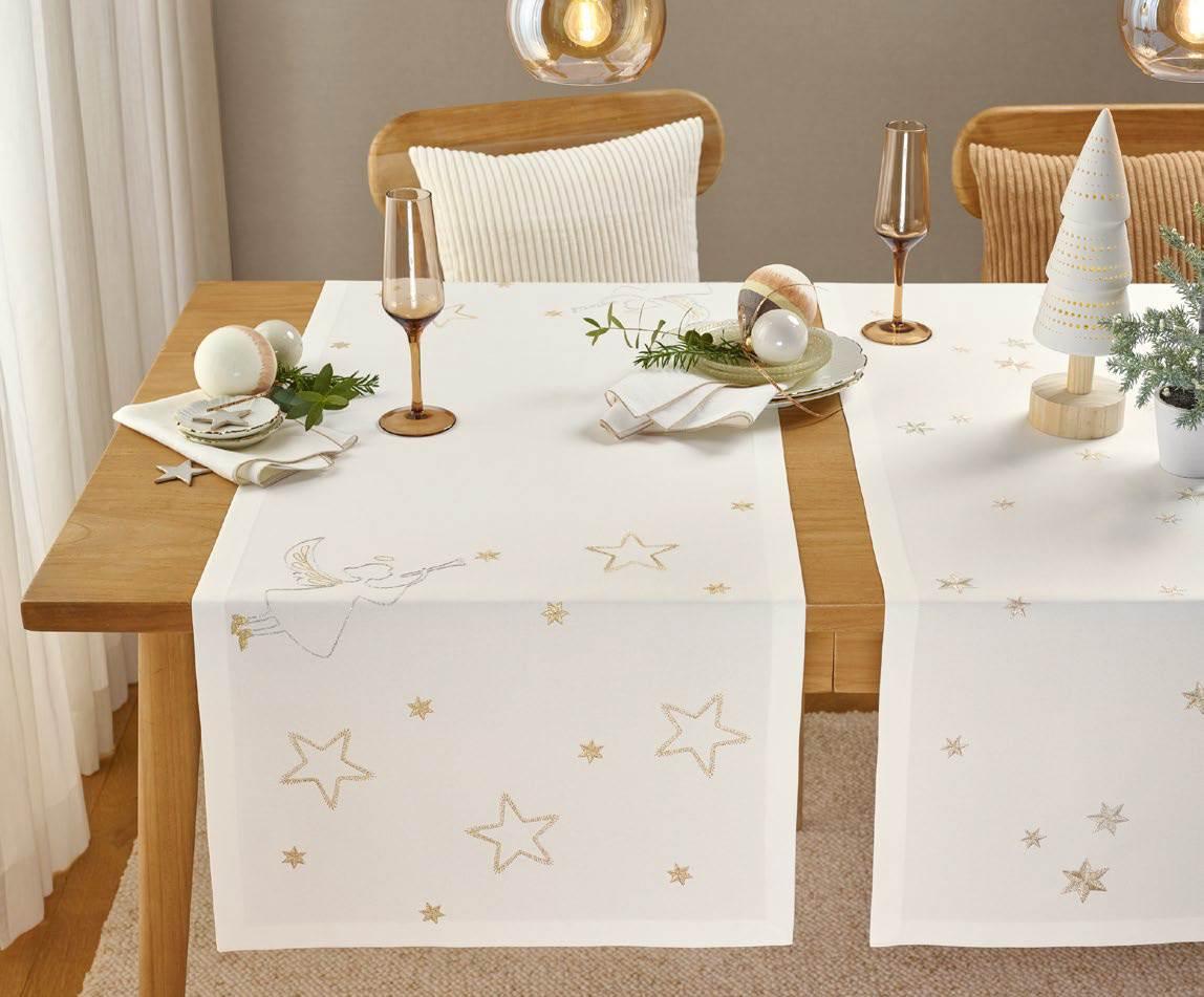 Běhoun na stůl Stardust, 50 × 150 cm, ecru