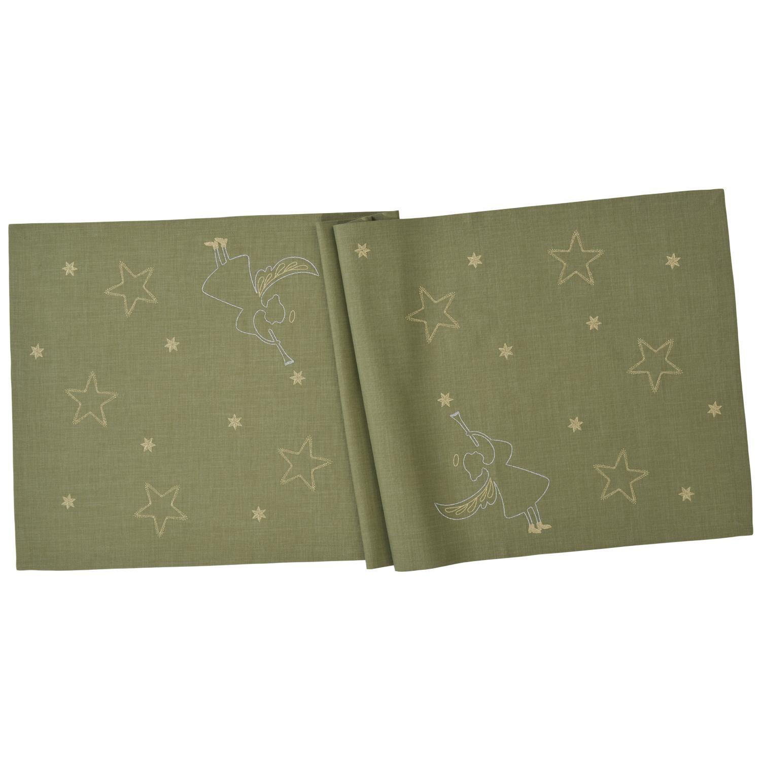 Běhoun na stůl Stardust, 50 × 150 cm, sage