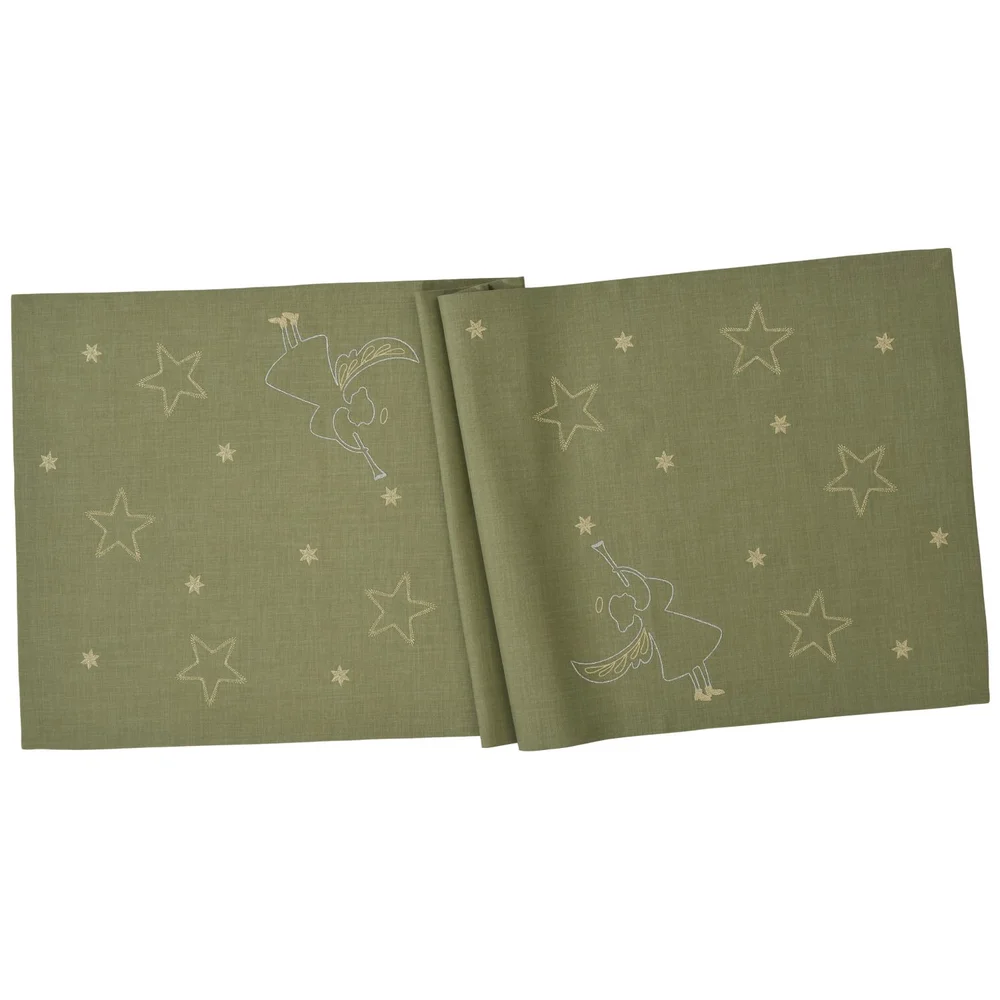 Běhoun na stůl Stardust, 50 × 150 cm, sage