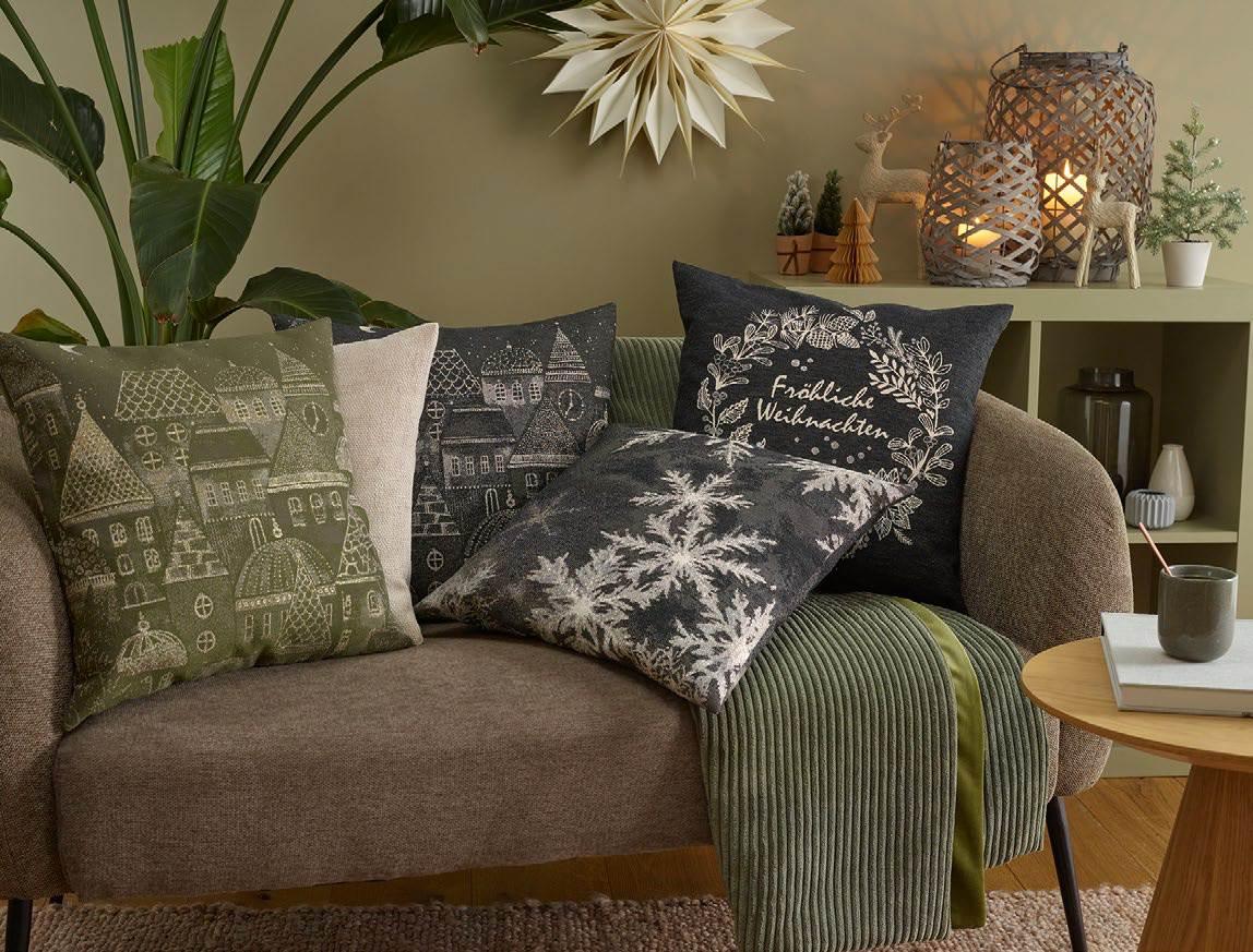 Povlak na polštář Notte Santa, 45 × 45 cm, olive