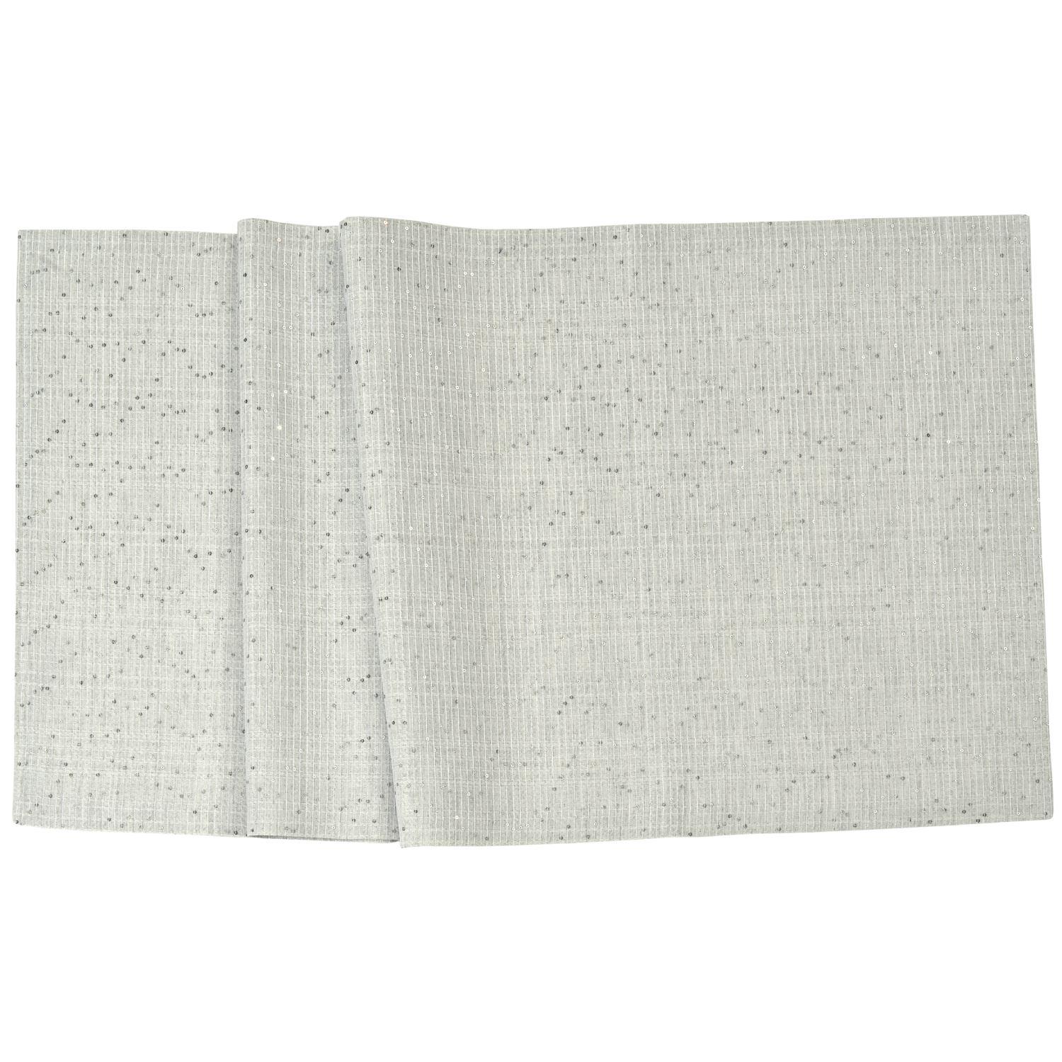 Třpytivý běhoun na stůl Lustrini, 50 × 140 cm, white