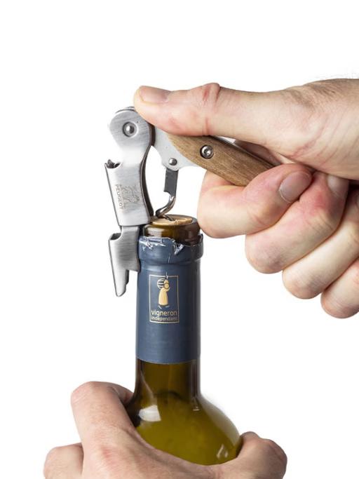 Someliérská vývrtka Malbec s dvojitou pákou, 13 cm, ořech