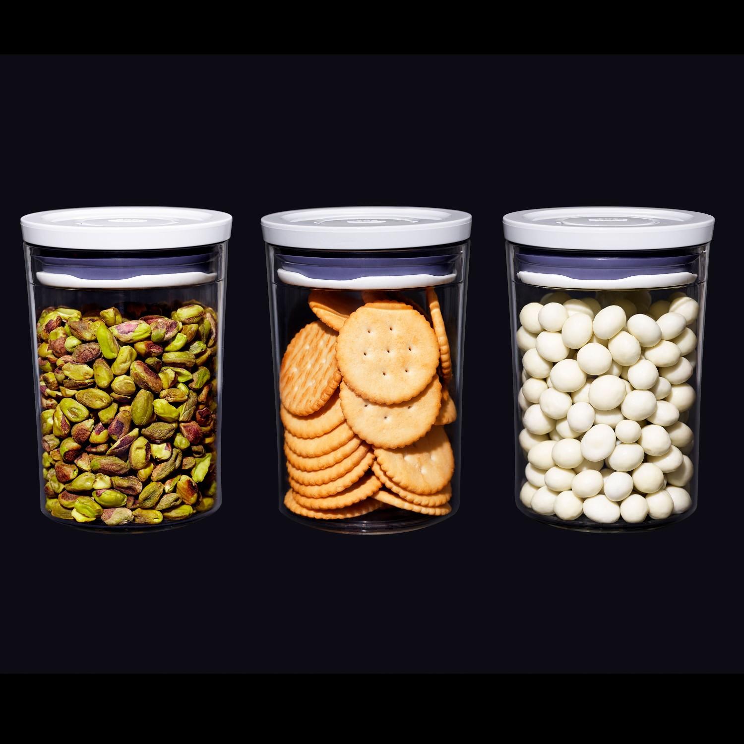 Sada kulatých dóz na potraviny POP Good Grips, 0,6 l, 3 ks