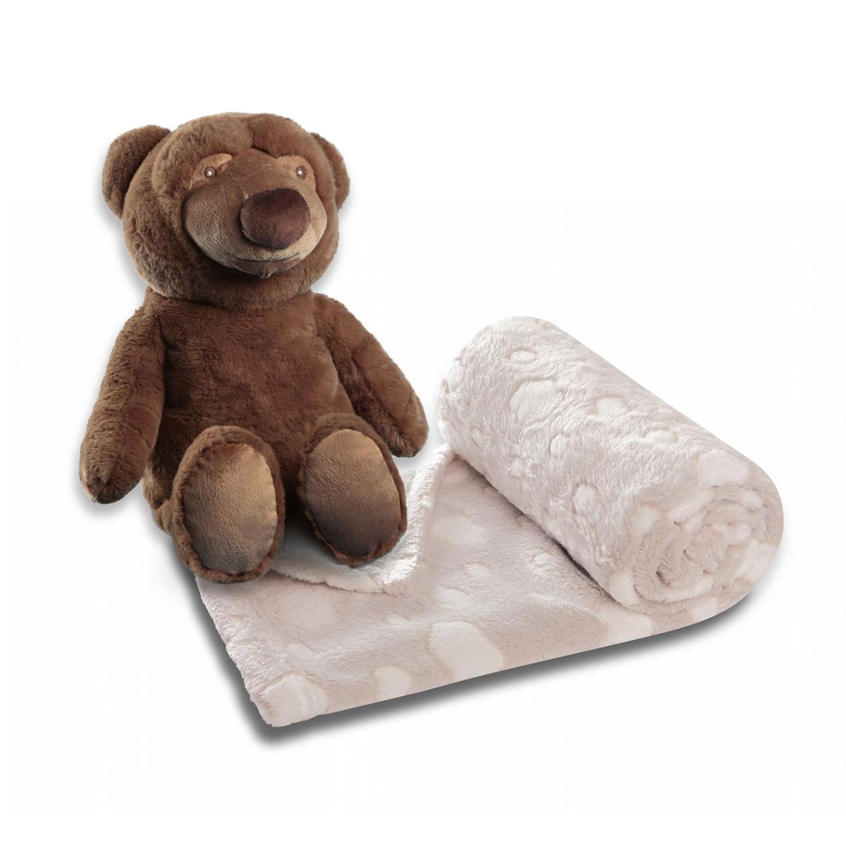 Dětská deka s plyšovým medvědem Brunem, 75 x 100 cm