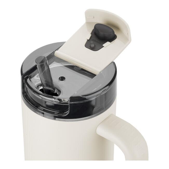 Nerezový termohrnek s ouškem Thermo Plus, 0,9 l, krémová