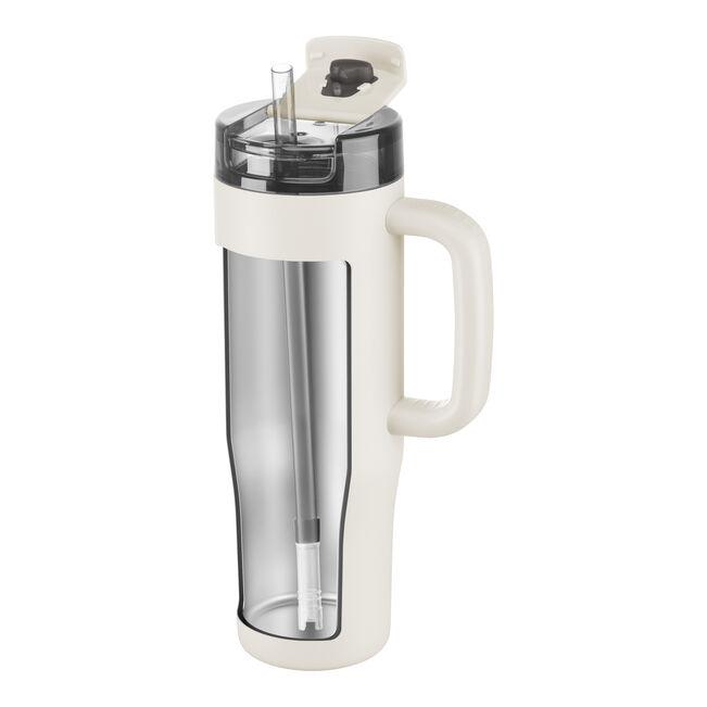 Nerezový termohrnek s ouškem Thermo Plus, 0,9 l, krémová