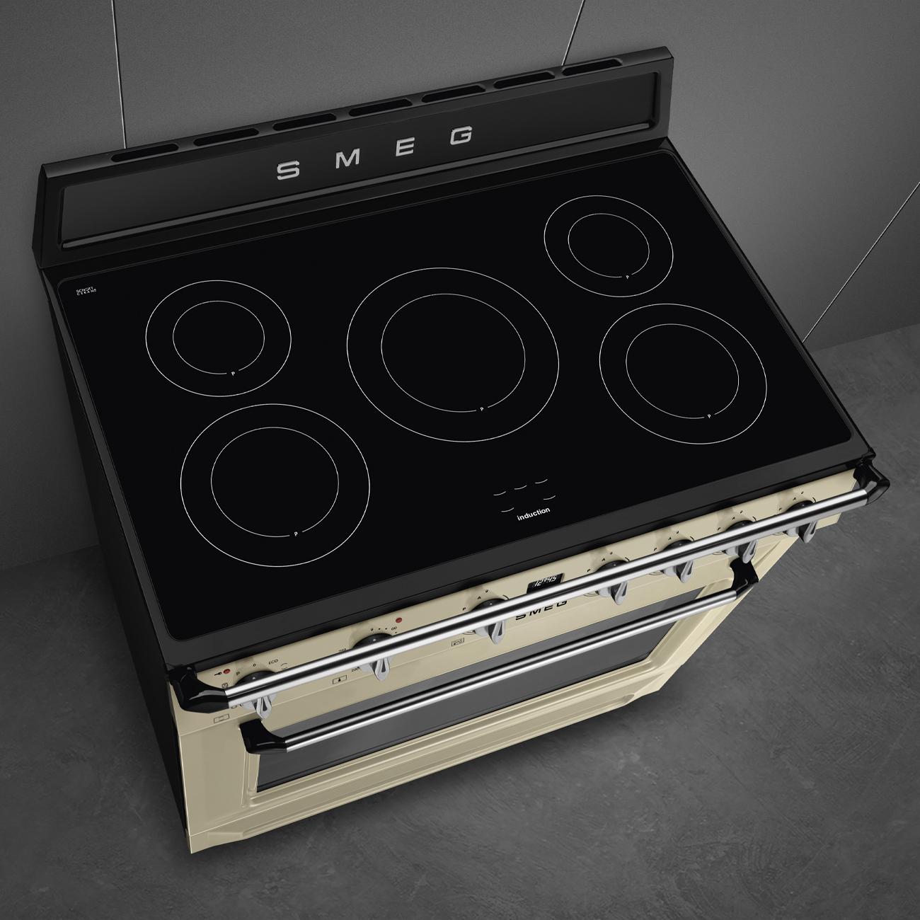 Varné centrum Victoria s indkuční varnou deskou, TR90IPP, 90x60 cm, objem trouby 115 l, krémová