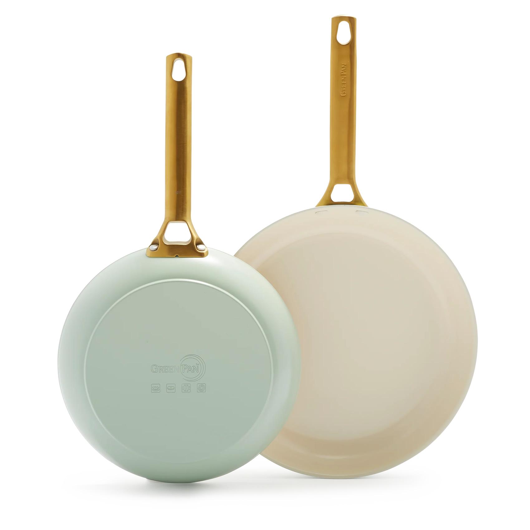 Sada 2 nepřilnavých keramických pánví Padova 20 + 26 cm, pastelově zelená