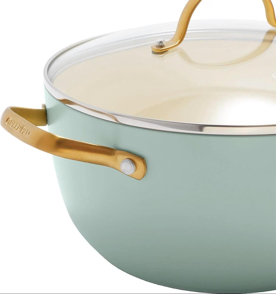 Sada nádobí s nepřilnavým keramickým povrchem, Padova Reserve, 10 ks, pastelově zelená