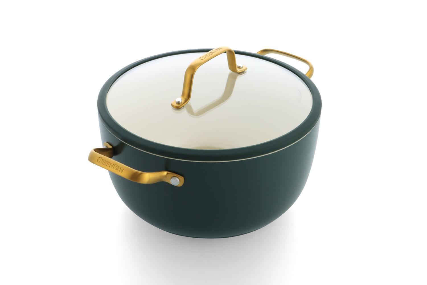 Sada nádobí s nepřilnavým keramickým povrchem, Padova Reserve, 10 ks, tmavě zelená