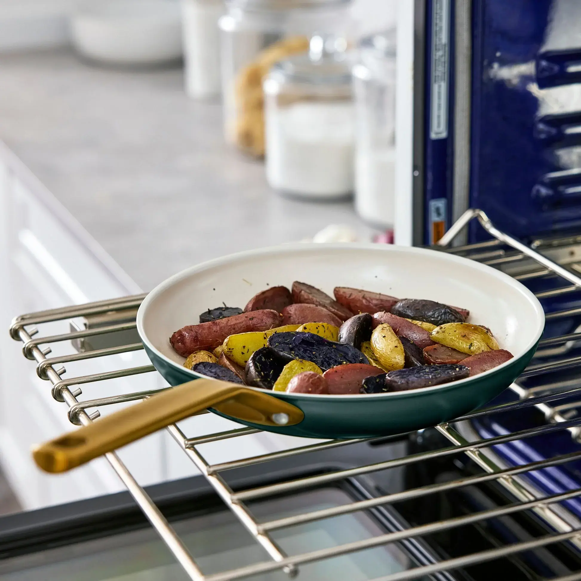 Sada nádobí s nepřilnavým keramickým povrchem, Padova Reserve, 10 ks, tmavě zelená