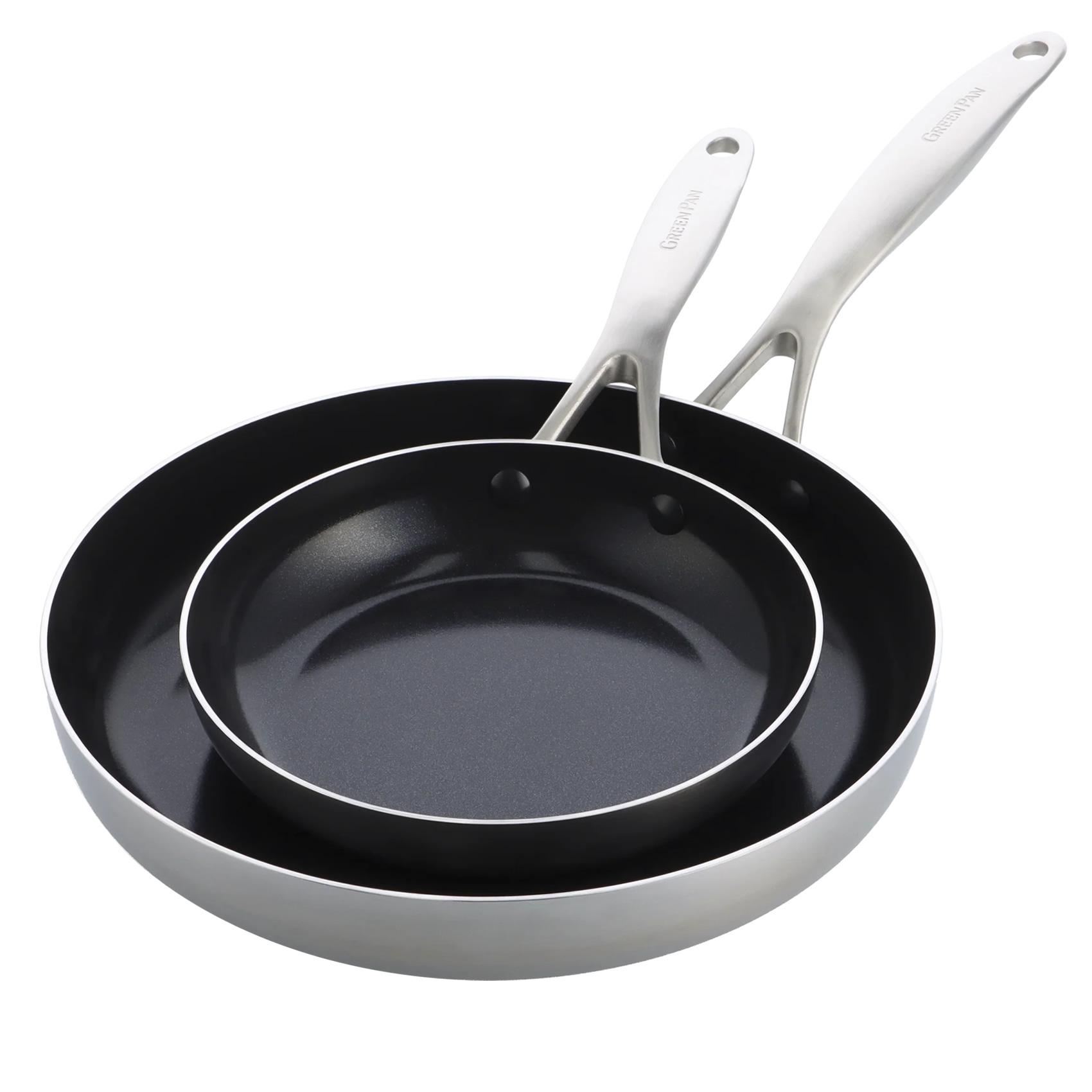 Sada 2 nerezových pánví s keramickým nepřilnavým povrchem, Geneva, Ø 20 a 28 cm