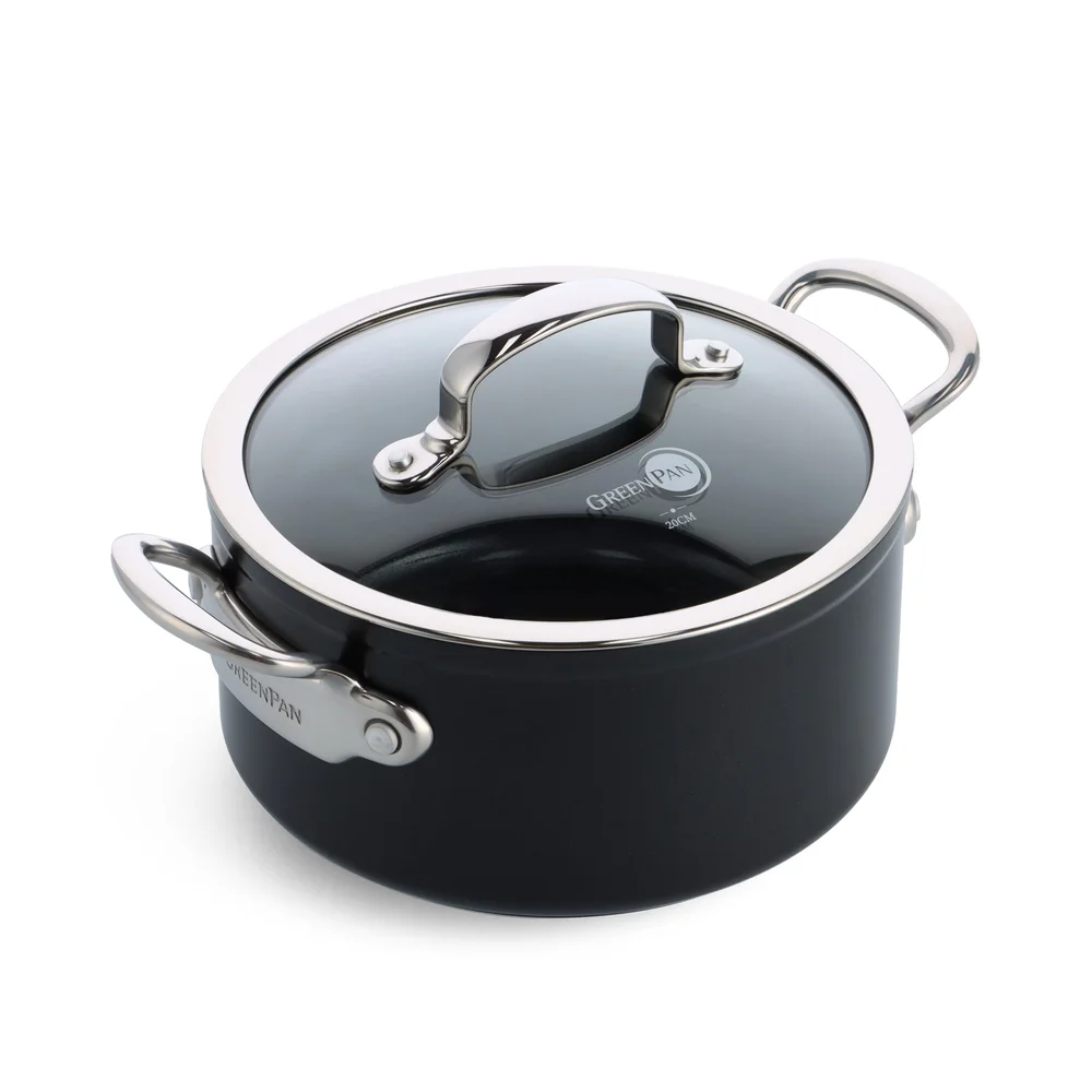 GreenPan BARCELONA PRO kastrol 20 cm s poklicí, černá