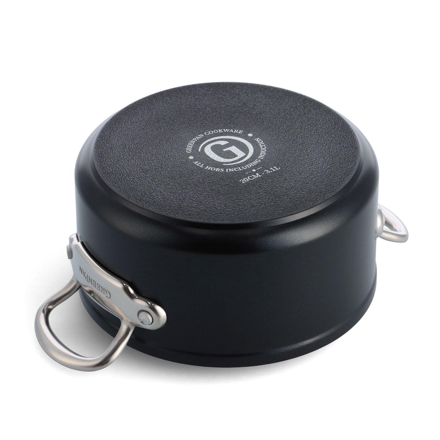 GreenPan BARCELONA PRO kastrol 20 cm s poklicí, černá