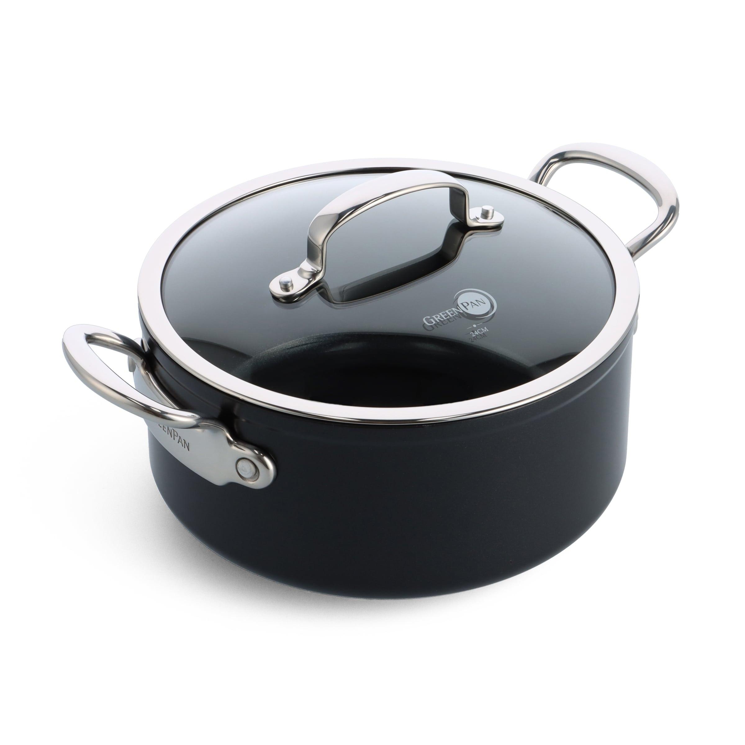 GreenPan BARCELONA PRO kastrol 24 cm s poklicí, černá