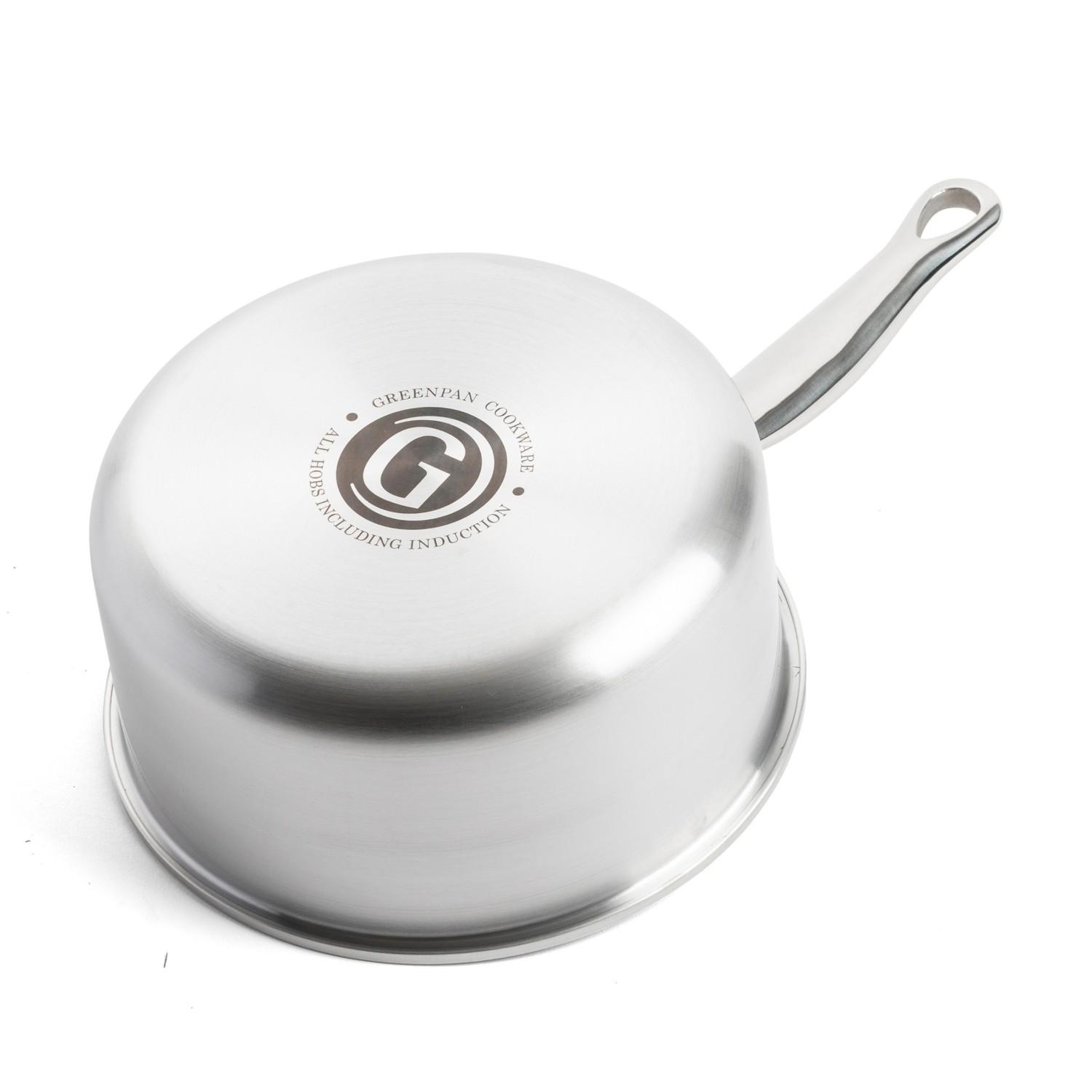 Sada nerezových omáčníků s poklicí s keramickým povrchem Premiere, 16 + 18 + 20 cm