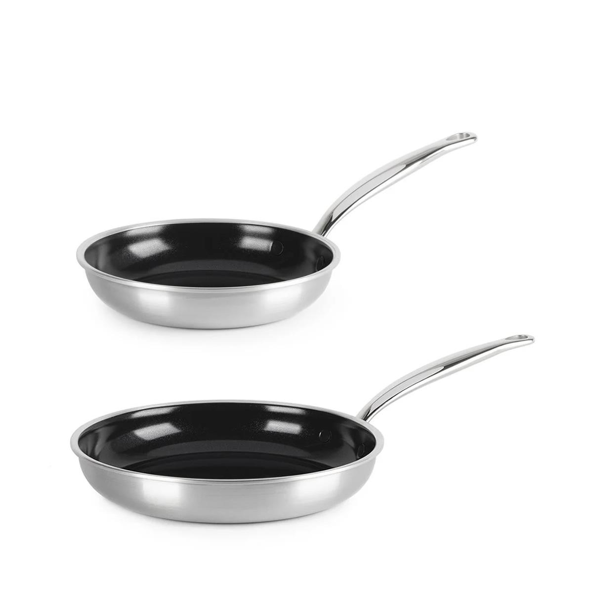 Premiere sada 2 nerezových pánví s keramickým povrchem, 20 + 28 cm