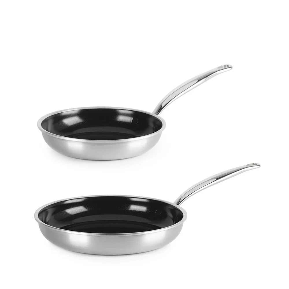 Premiere sada 2 nerezových pánví s keramickým povrchem, 20 + 28 cm
