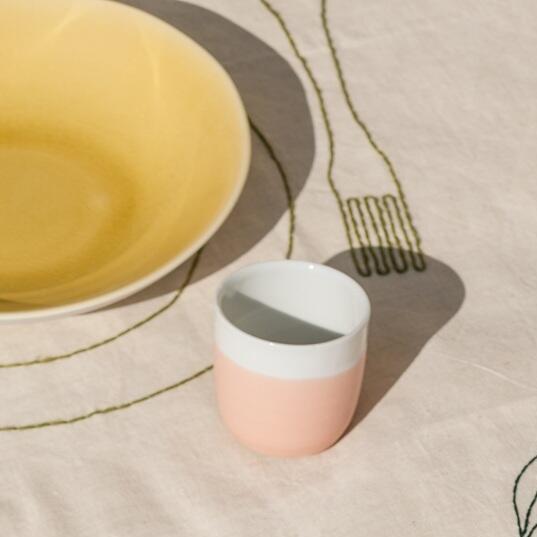 Šálek bez ouška Jardin de Maguelone, 0,15 l, růžová Rhubarbe