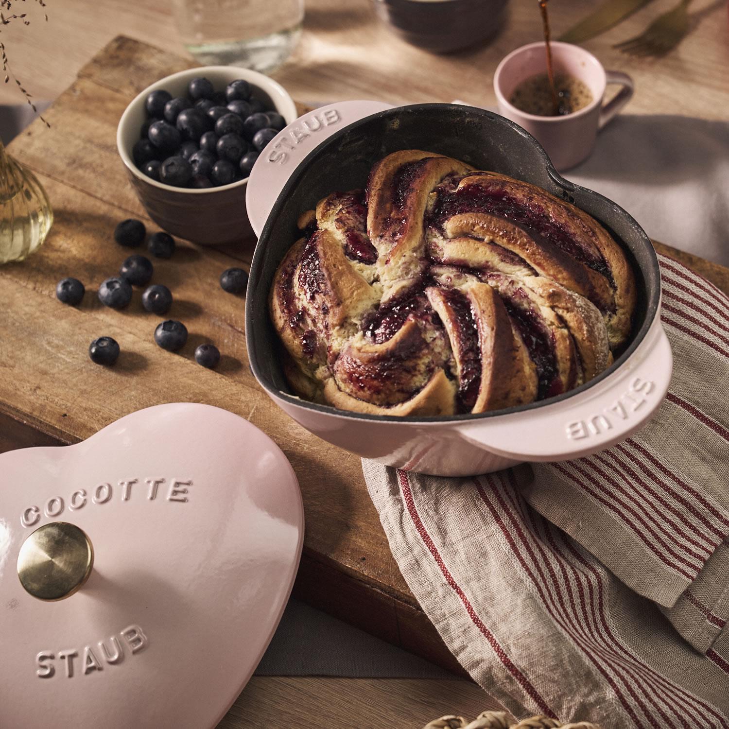 Litinový hrnec ve tvaru srdce, 20 cm / 1,75 l, růžový