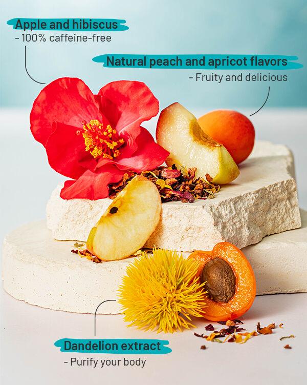 Porcovaný ovocný čaj na odvodnění organismu Ritual Draining, 18 sáčků