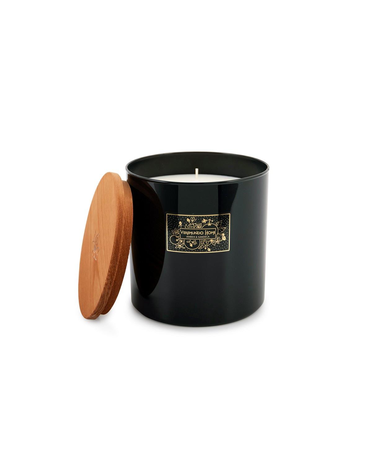 Vonná svíčka Paris Amber Santal, 1,5 kg, černá