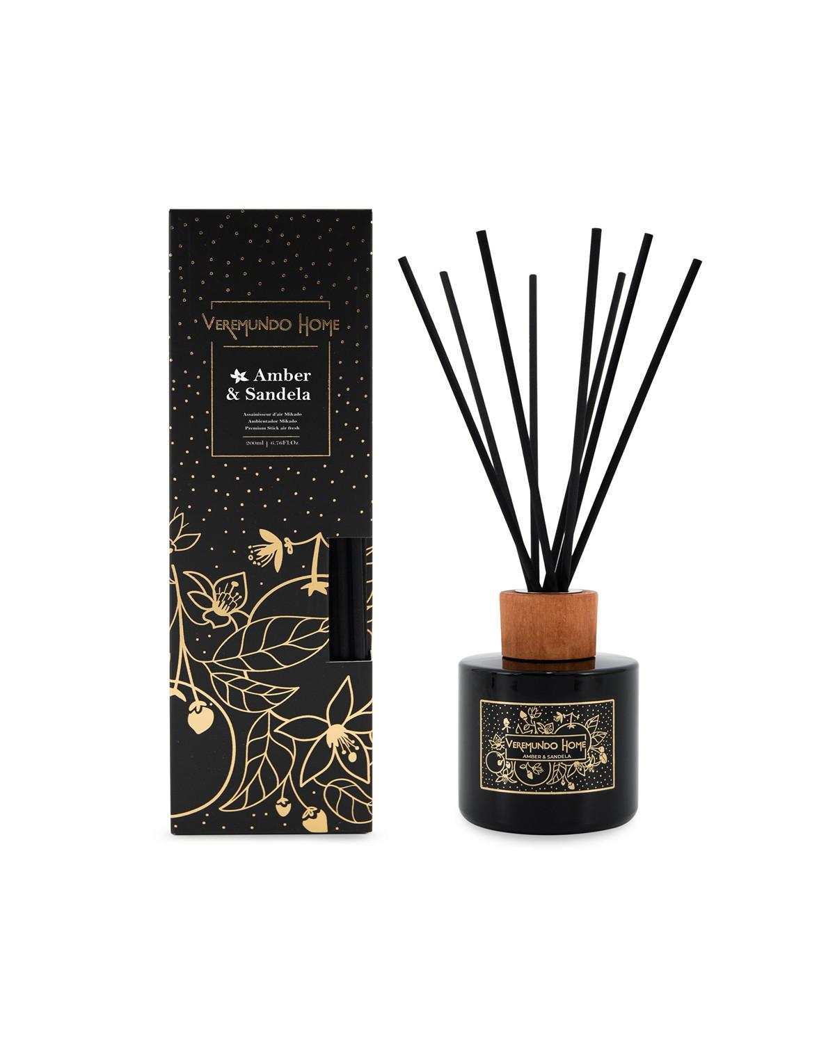 Vonný difuzér Paris Amber Santal, 0,2 l, černý