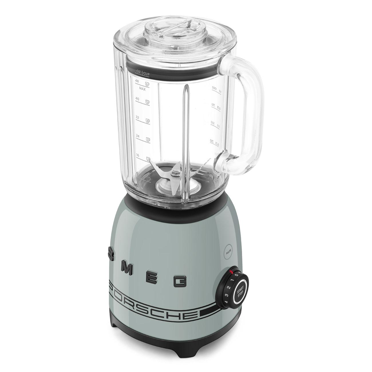 Stolní mixér Porsche x SMEG, 50's Retro Style, BLF03, 1,5l plastová nádoba, šedozelená