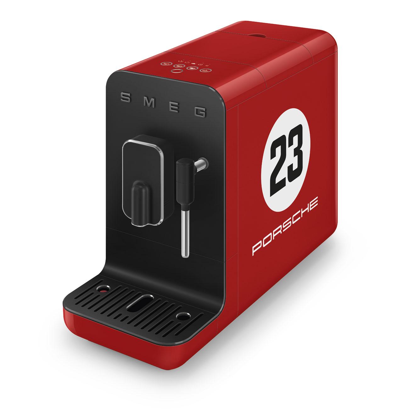 Automatický kávovar na cappuccino Porsche x SMEG 917 Salzburg, BCC12, 19 barů, červená