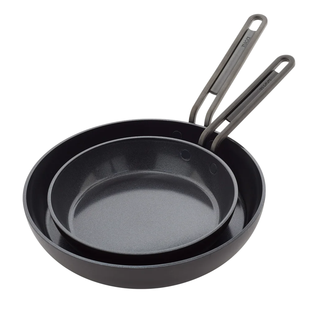 Sada 2 nepřilnavých keramických pánví Stanley Tucci 20 + 26 cm, černá