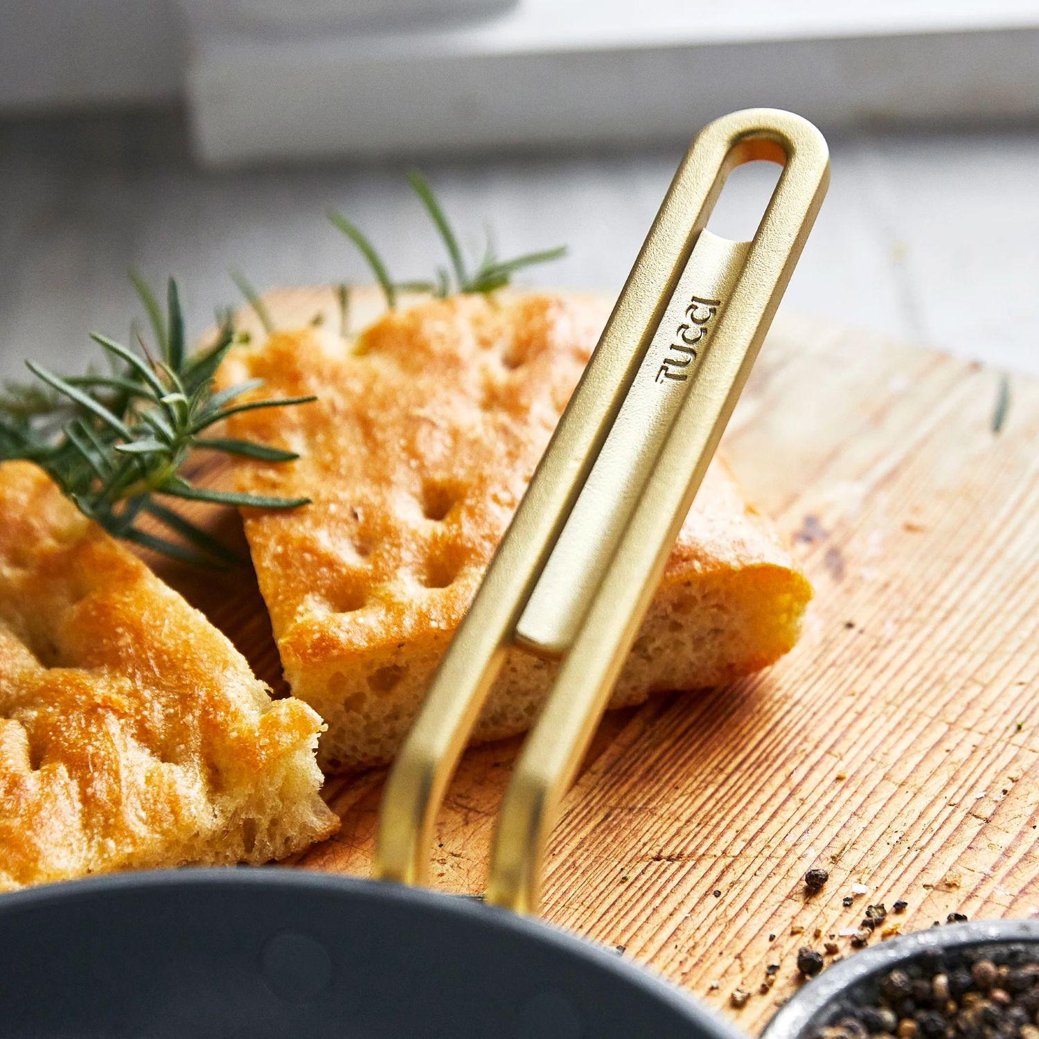 Sada 2 nepřilnavých keramických pánví Stanley Tucci 20 + 26 cm, krémová