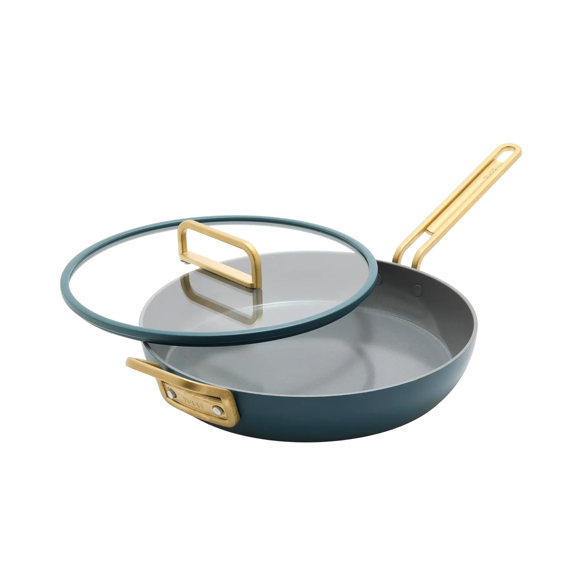 Nepřilnavá keramická pánev s poklicí, Stanley Tucci, Ø 30 cm, tmavě zelená